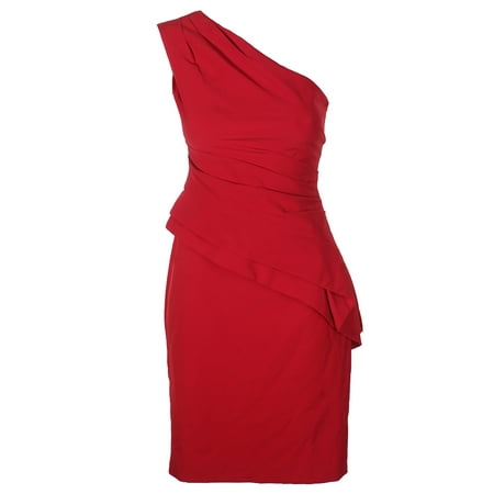 Ralph Lauren - Lauren Ralph Lauren Red One-Shoulder Peplum Sheath Dress ...