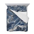 thumbnail image 7 of Retro Navy Blue White Twin XL Size Down Alternative Comforter, Lightweight Comforter Quilt Bedding Set with Pillow Shams Marble Abstract Art All Seasons Bed Comforter Duvet Insert 68"x98", 7 of 7