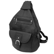 Women's Cowhide Leather Backpack Convertible Sling One Shoulder Large Bag Secure Entry 7 Pocket