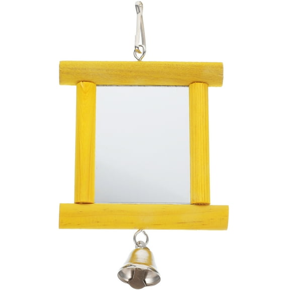 Small Bird Toys Chicken for Coop Parrot Chewing Mirror Hanging