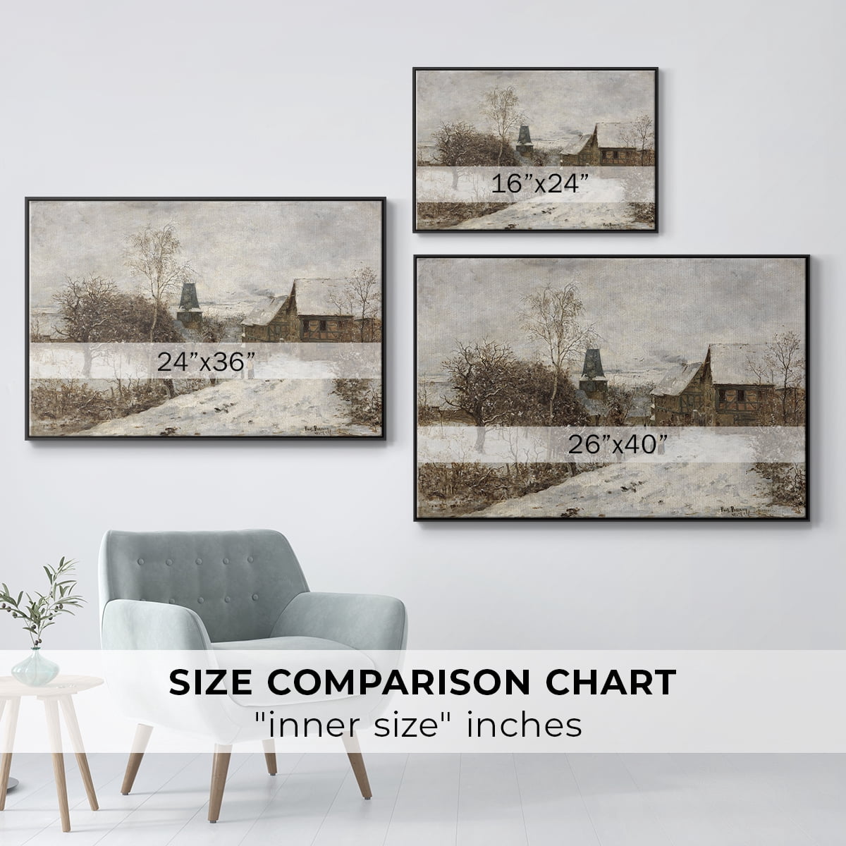 Vintage Landscape-CCLXXXVI By Wexford Home Framed in Black Wood Gallery Wrapped Canvas 27 in. x 41 in.