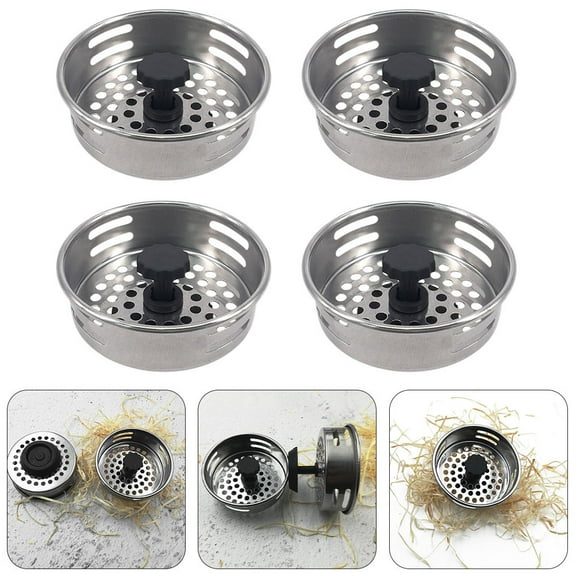 SASABAXI Drain Catcher Stainless Steel Bathtub Strainer Hair Catcher Silver 8x8cm