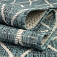 thumbnail image 6 of Unique Loom Outdoor Trellis Collection Area Rug - Gitter (10' Square Teal/Ivory), 6 of 10