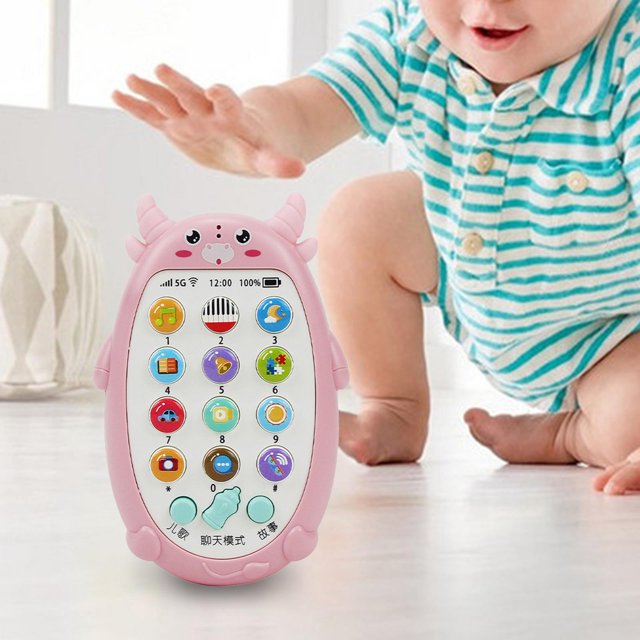 Simulation Phone Kids Infant Gift Sensory Toy Babies Phone Toys for 1 Year Old pink CUTICAT Juguetes de teléfono