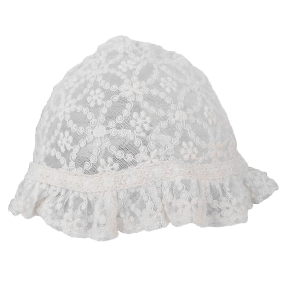 1 gorro de encaje para bebé, protector solar, gorro de encaje para niña, gorro para el sol con ojales de encaje para bebé (blanco)