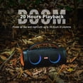 thumbnail image 4 of DOSS Extreme Boom Pro Altavoz Bluetooth con sonido estéreo de 100 W, graves ricos, IPX6 resistente al agua, tiempo de reproducción de 20 horas, banco de energía, luz de colores mezclados, altavoz port, 4 of 5