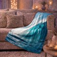 thumbnail image 6 of Turquoise Ocean Wave Curl with White Sea Spray, Coastal Surf Art for Beach Lovers, Birthday Gift, Soft Flannel Blanket for Bedroom and Lounge, Fresh Ocean Home Decor, 6 of 9