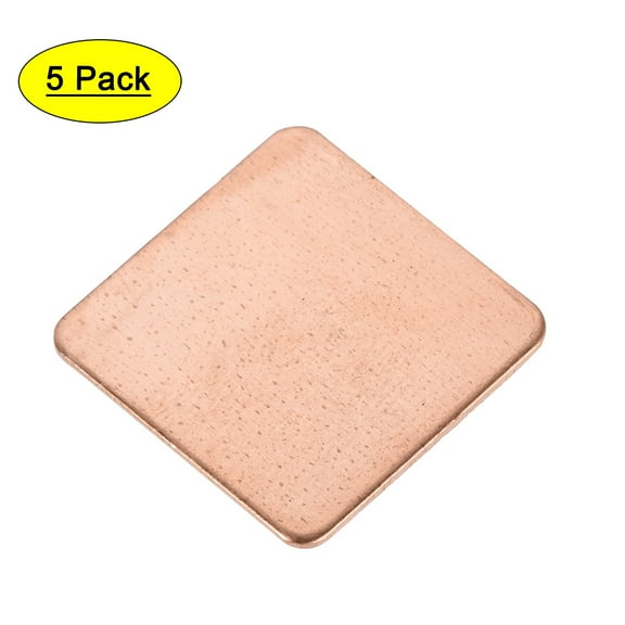 Flat Thermal Pad IC Chipset Copper Heatsink for CPU GPU RAM Chip 20 x 20 x 0.8mm 5pcs