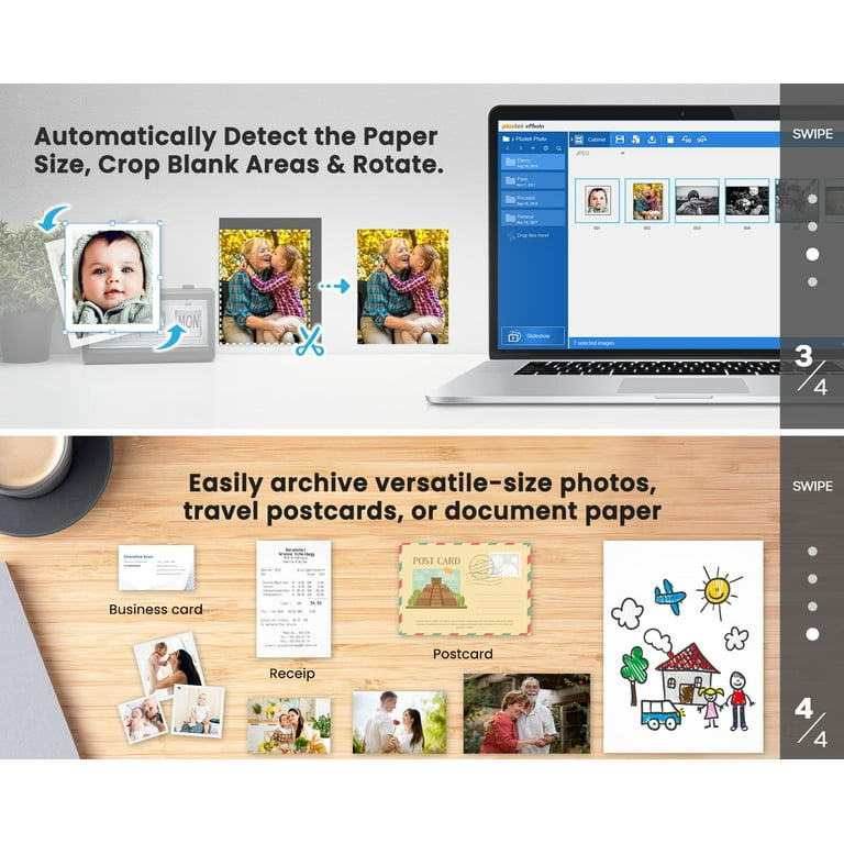 Plustek Flatbed Photo Scanner - ephoto Z300, 4x6 Photo Scan in