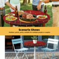thumbnail image 6 of Elastic Fitted Round Tablecloth, Ombre Red Geometric Waterproof Stretch Table Cover for 36"-44" Tables, Modern Abstract Art Washable Outdoor Tablecloths for Patio, Picnic, Camping, 6 of 9