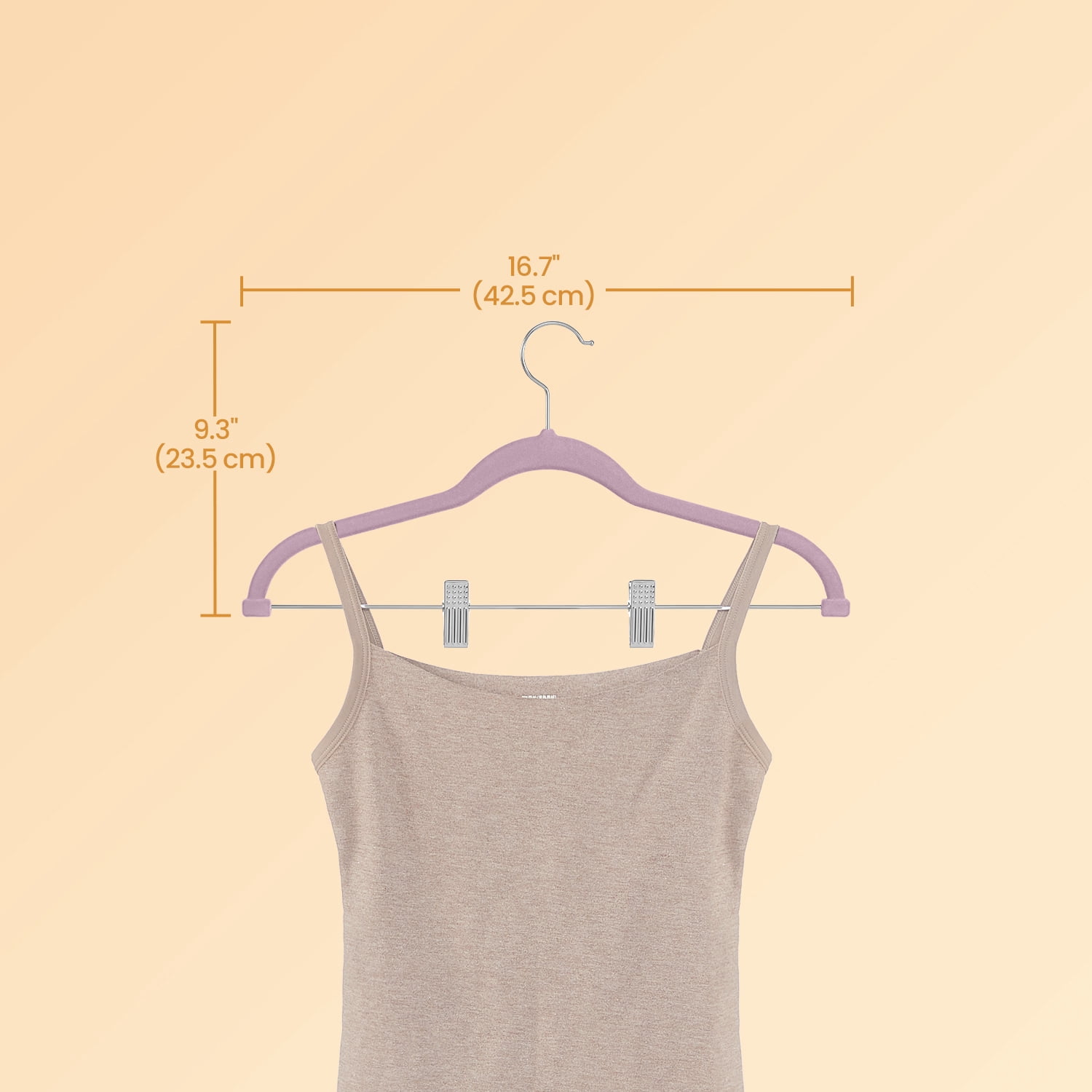 LEDREM 30-Pack Adjustable Velvet Hangers, Heavy-Duty Non-Slip Skirt Hangers, Pants Hangers with Movable Clips, Space-Saving for Dresses & Coats, Pale Purple
