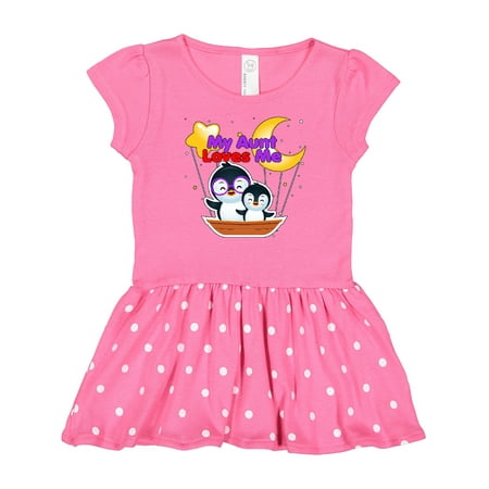 

Inktastic My Aunt Loves Me Penguin Gift Baby Girl Dress