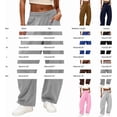 thumbnail image 3 of Stralyhd Wide Leg Womens Sweatpants Baggy High Waisted Fleece Pants Fall Sweat Trousers Travel Fashion Outfits with Pockets Dark Gray M, 3 of 4