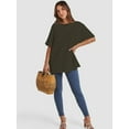 thumbnail image 4 of Women's Oversized T Shirts Short Sleeve Crewneck Summer Tops Casual Loose Basic Tee Shirts Trendy Clothes, 4 of 4