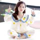 thumbnail image 4 of Conjunto de pijamas de seda de hielo para niñas, ropa de casa de manga larga con cuello de muñeca bonita, primavera y otoño, 4 of 4