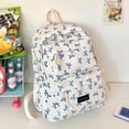 thumbnail image 4 of HUISZJ Bow Print School Backpack, Creative Preppy College Backpack, Middle School Bag for Travel Commute Work (Blue), 4 of 10