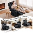 thumbnail image 6 of JMYMRY Recliner Chair with Heat and Massage, PU Leather, Adjustable Angle, Cup Holder, Side Pocket and USB Charge Port for Living Room, Black, 6 of 9