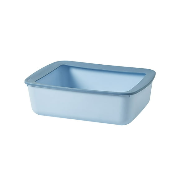 Large Cat Litter Box Kitten Litter Pan Rabbit Plastic Litter Tray for Easy Cleaning, Hamster/Guinea Pig/Hedgehog Travel Toilet Pan (Light Blue)