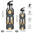 thumbnail image 2 of Yayeee 33oz Insulated Water Bottle Double Wall Stainless Steel with Flip Straw Lid, Brown Mystical Owls, 2 of 7