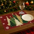 thumbnail image 5 of Gumesh Christmas Tree Pattern Placemats - Insulated Table Mats Set of 4 | Festive Holiday Dining Decor, 5 of 6
