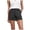 Black, variant on Women's Stretchy Twill Mid-Rise Shorts with Side Pockets - Soft Brushed Fabric, Flattering Fit Casual Shorts for Summer Walking & Errands,Army Green L