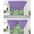thumbnail image 4 of Lavender Burlap Texture Sheer Waterfall Valance Curtains for Window, Farmhouse Vintage Lavender Rod Pocket Sheer Topper Swag Curtains for Living Room, Kitchen 38.5"W x 47.2"L, 2 Panels, 4 of 7