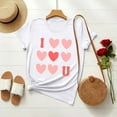 thumbnail image 7 of Womens Valentines Graphic Tees Cute Love Heart Short Sleeve Tshirt Crew Neck Casual Romantic Valentine Tee Tops, M White, 7 of 7