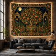thumbnail image 6 of Armchair Bookshelf Cat with Ornate Pomegranate Tree, Cozy Dark Academia for Book Lovers, Aesthetic Wall Decor, Mother'S Day Gift, Tapestry Wall Hanging for Dorm and Living Room, 6 of 7