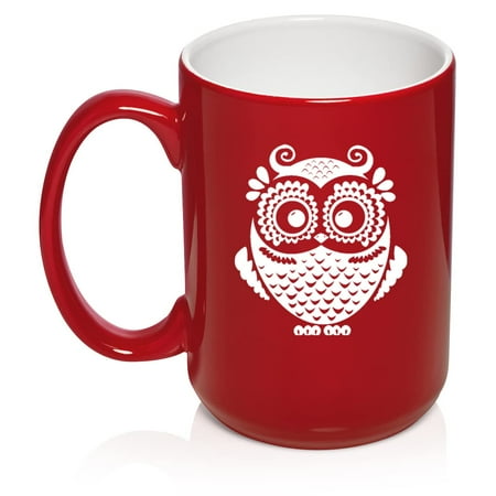

Owl Vintage Ceramic Coffee Mug Tea Cup Gift (15oz Red)