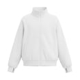 thumbnail image 4 of Mitankcoo Girls Full‑Zip Jacket Stand Collar Raglan Sleeve Sweatshirt Coat with Thumb Holes & Pockets Casual Loose Outerwear, 4 of 7