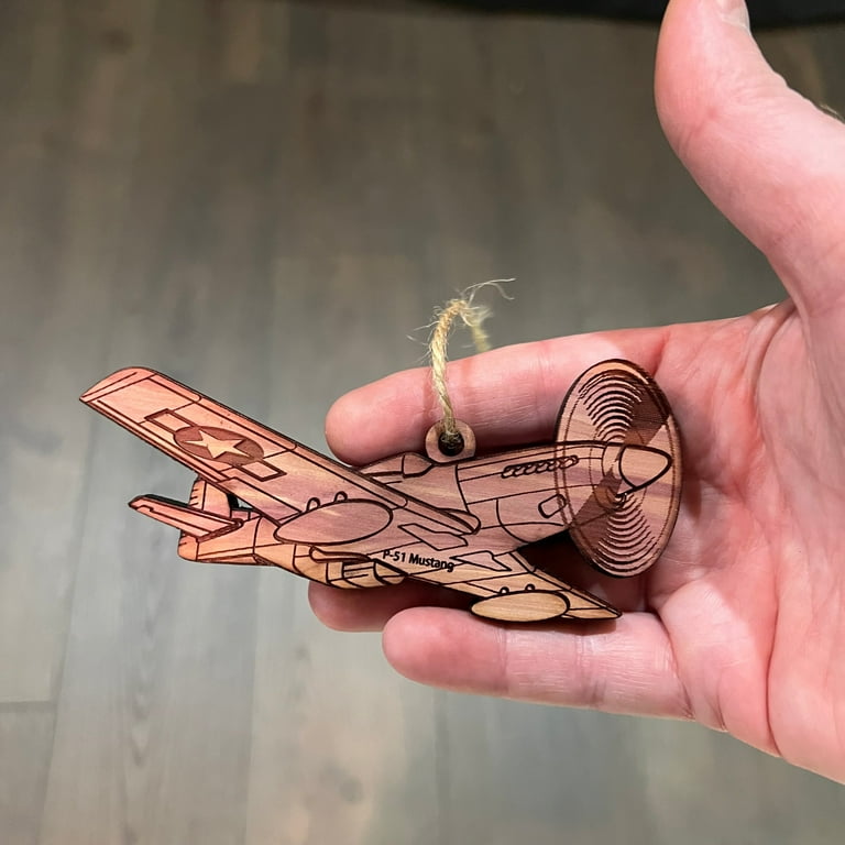 P51 Mustang Plane - Cedar Ornament P51 Mustang Plane - Cedar Ornament