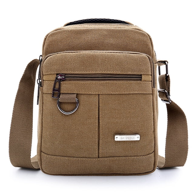 Bandolera de lona para hombre compacta con correa ajustable
