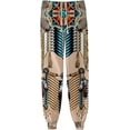 thumbnail image 3 of Mens Western Aztec Pants Vintage Drawstring Fall Sweatpants with Pocket Cool Graphic Baggy Jogger Pants Green XXL, 3 of 4