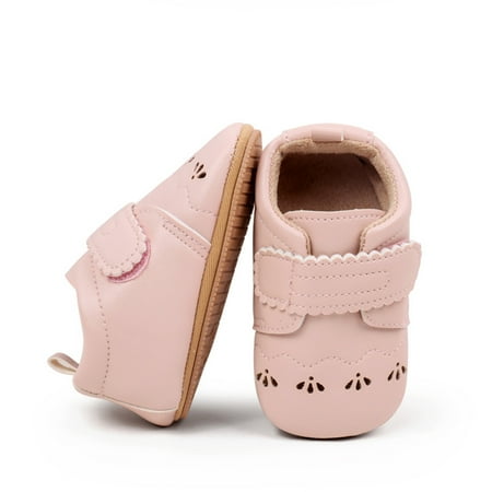 

Shuttle tree Baby Girls Leather Shoes Solid Hollow Out Soft Sole Non-Slip Shoes