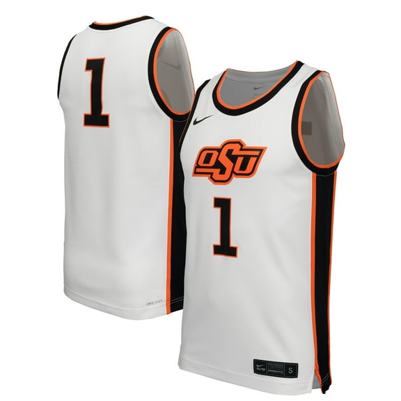 Men's Nike #1 White Oklahoma State Cowboys Replica Basketball Jersey
