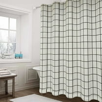 Fmbmuo Waterproof Shower Curtains for Bathroom Nylon,Spandex Grey Decorations， Minimalist Plaid Shower Curtain 1Pcs