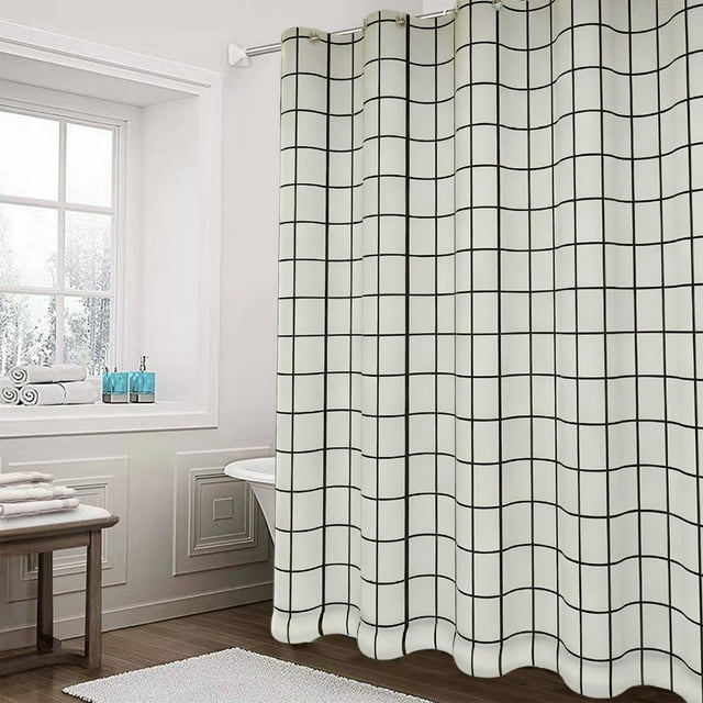 Aodebiao Rideau de Douche Imperméable et Résistant à la Moisissure - Barrière de Salle de Bain en Polyester avec Design Givré pour l'Intimité pour une Déco de Maison Moderne, Facile à Nettoyer et à Installer