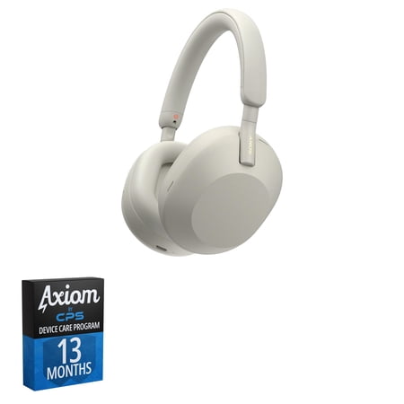 Sony WH-1000XM5 Noise Canceling Headphones - Silver + 13-Month Axiom Care
