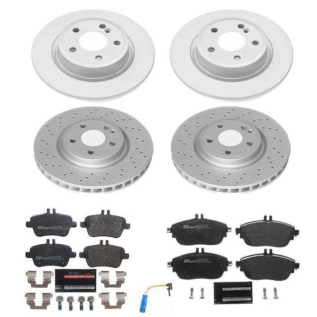 Power Stop Front and Rear Euro-Stop ECE-R90 Certified Brake Pad and Rotor Kit ESK8262