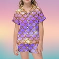 thumbnail image 2 of Pyjamas Lapin Chemises pour Filles Taille 6 Mode Enfants Imprimé Boutonné Col à Revers Manches Courtes Ensemble de Pyjamas Shorts, 2 of 4