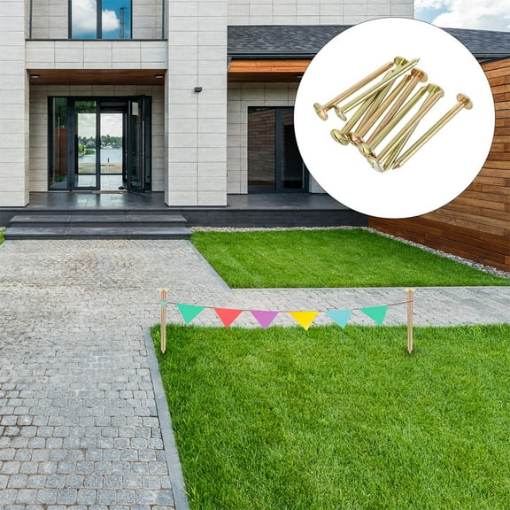 12pcs Property Line Marker Stakes Outdoor Land Survey Nails Gardening Stainless Steel Survey Marker