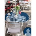 thumbnail image 5 of Outdoor Tablecloth with Umbrella Hole for Patio/Picnic/Party/Camping, Blue Gourd Waterproof Table Cloth Round Cover Washable, Modern Abstract Art Geometric (Dia 60"), 5 of 9