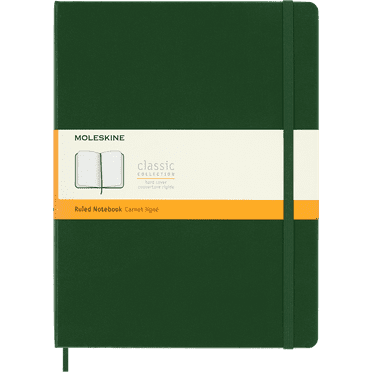 Moleskine Classic Notebook, Hard Cover, XL (7.5" x 9.75"), Ruled, Myrtle Green