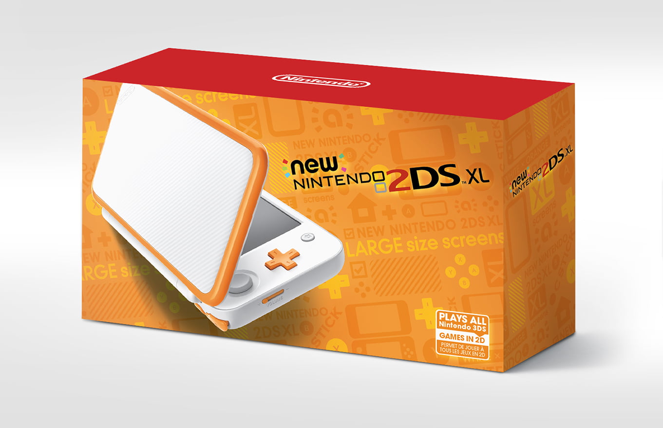 New Nintendo 2ds Xl Portable Gaming Console White Orange - jeux 3ds roblox
