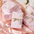 thumbnail image 5 of Wedding Wrapping Paper Roll - Mini Roll - 17 Inch x 16.5 Feet - Pink Gold Foil Ring Design, Perfect for Wedding, Bridal Shower, Birthday, 5 of 13