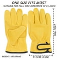 thumbnail image 4 of EINSKEY Leather Gardening Gloves, Thorn Proof Cotton Lined Safety Work Gloves with Hook & Loop, 4 of 5