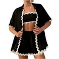thumbnail image 1 of FAIWAD Pyjama pour Femmes Ensemble Court Chemise à Manches Courtes Boutonnée à Col à Revers et Short Pantalon Ensemble de Nuit Doux, 1 of 7