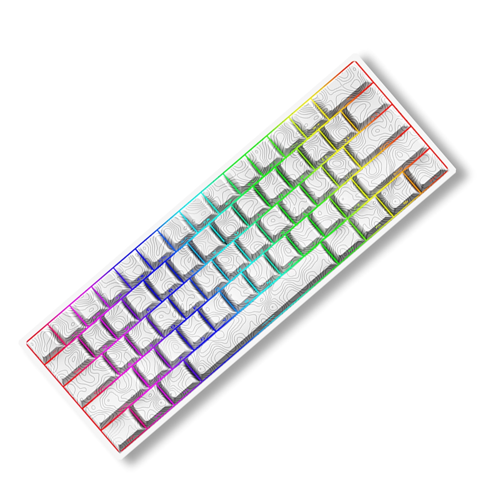 Keyboard Wired Mechanical Keyboard 61 Keys Hot-Swap Gaming Keyboard with Adjustable LED Lights Magnetic Shaft Keyboard for Computer/PC/Laptop
