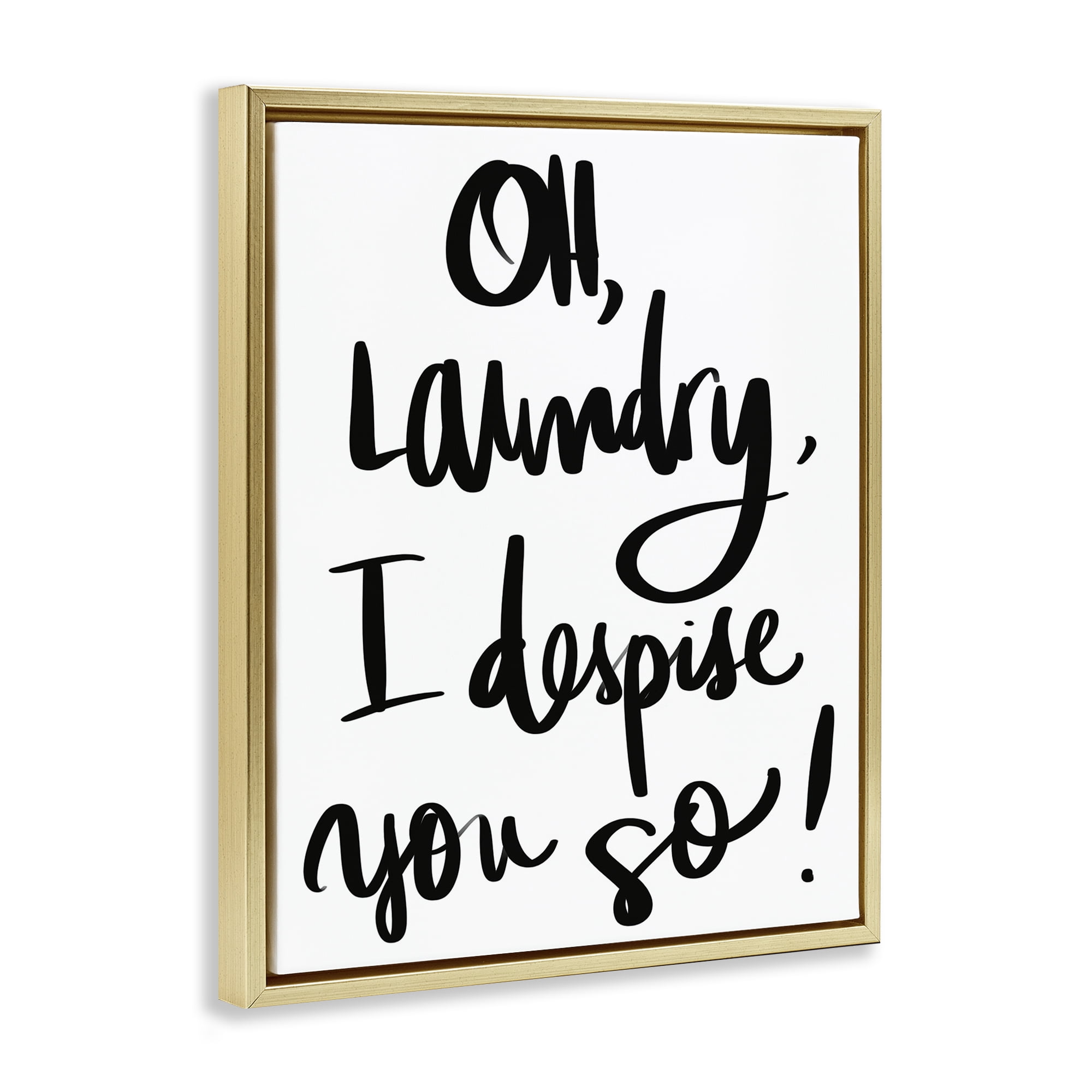 Stupell Industries Laundry I Despise You Gold Framed Floater Canvas Wall Art, design by SD Graphics Studio