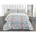thumbnail image 3 of Ambesonne Bicycle Quilted Bedspread Set 3 Pcs, Retro Hipster Lifestyle, King Size, Multicolor, 3 of 5